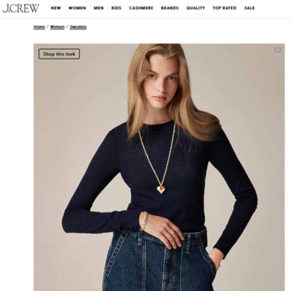 J.CREW CREWNECK WOOL SWEATER, NW/OT